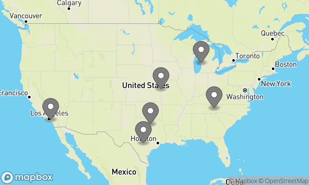 Conference locations on a map